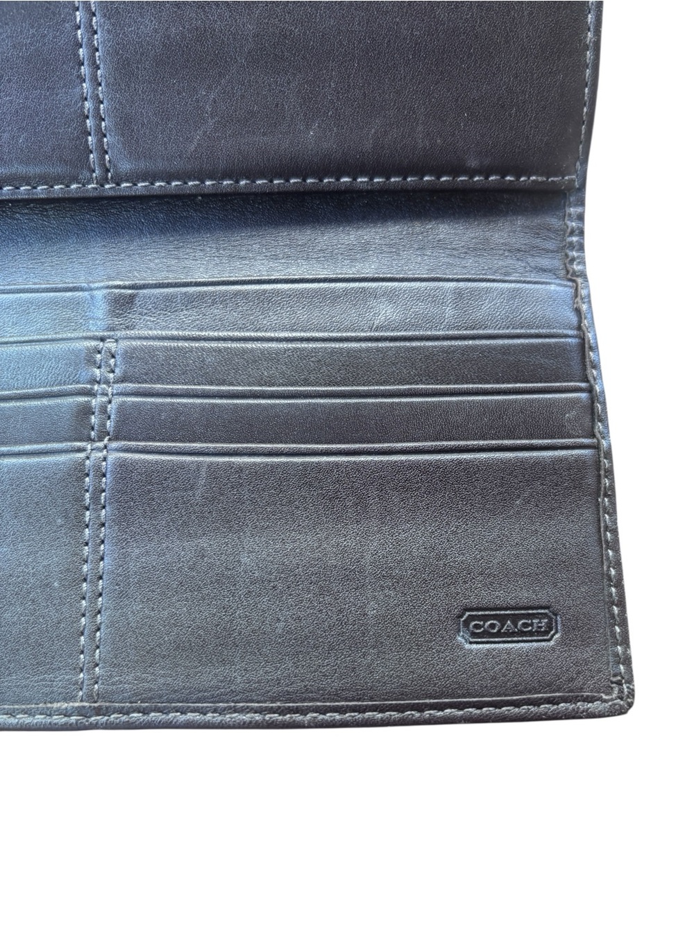 Coach Signature Brown Jacquard Canvas & Leather Snap Wallet - Picture 3 of 8